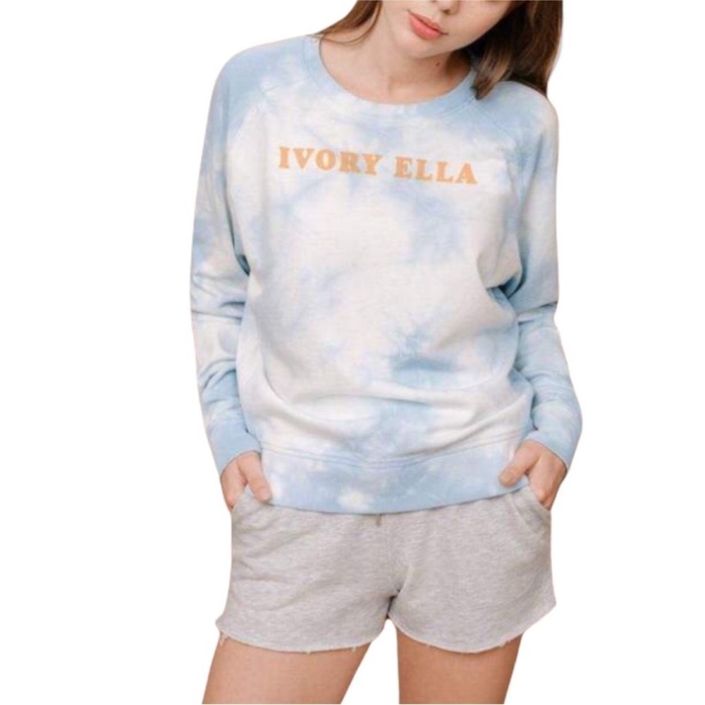Ivory Ella Blue Tie-Dye Alissa Sweatshirt